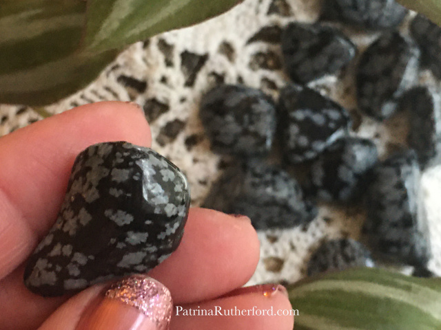 When the magical, tumbled Black Obsidian has inclusions of small grayish-white cristobalite it is known as Snowflake obsidian. This soothing stone brings balance to your mind, body, spirit, heart and home. patrinarutherford.com